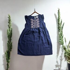 Old Navy Kids Dress in Navy with Embroidery Girl size medium (8)